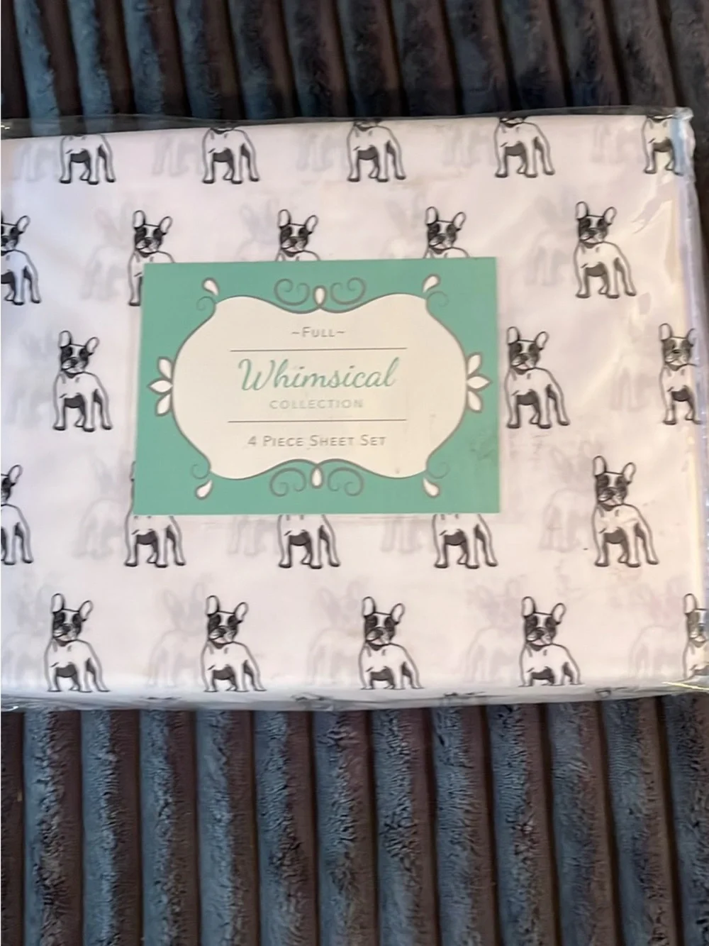 Full Sheet Set - White with Black Bulldog Print